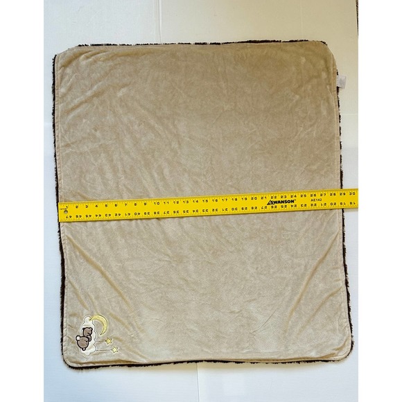 Mini Muffin Sleeping Bear Cloud Moon Star Brown Soft Baby Security Lovey Blanket - Picture 7 of 8